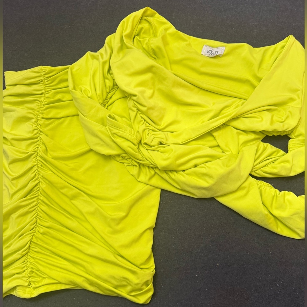 Oh Polly Bright Yellow Gathered Blouse
